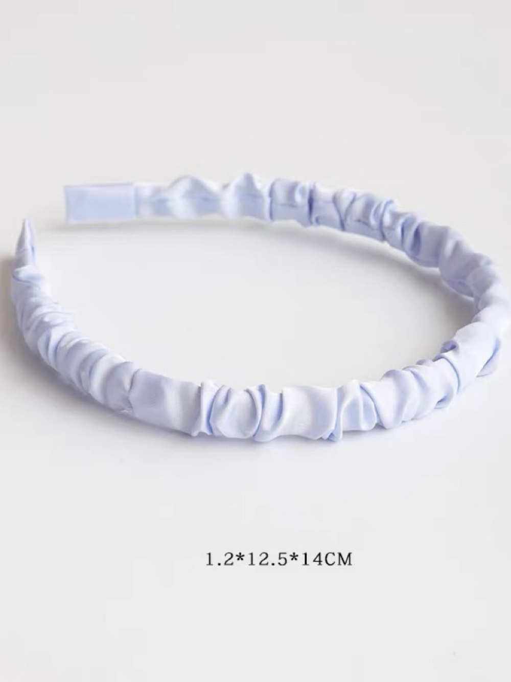 Vintage Light Blue Ruched Satin Kids Headband